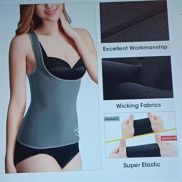 New ALONG FIT Waist Trainer Vest Sweat Sauna Neoprene Body Shaper Women'… - Picture 1 of 9